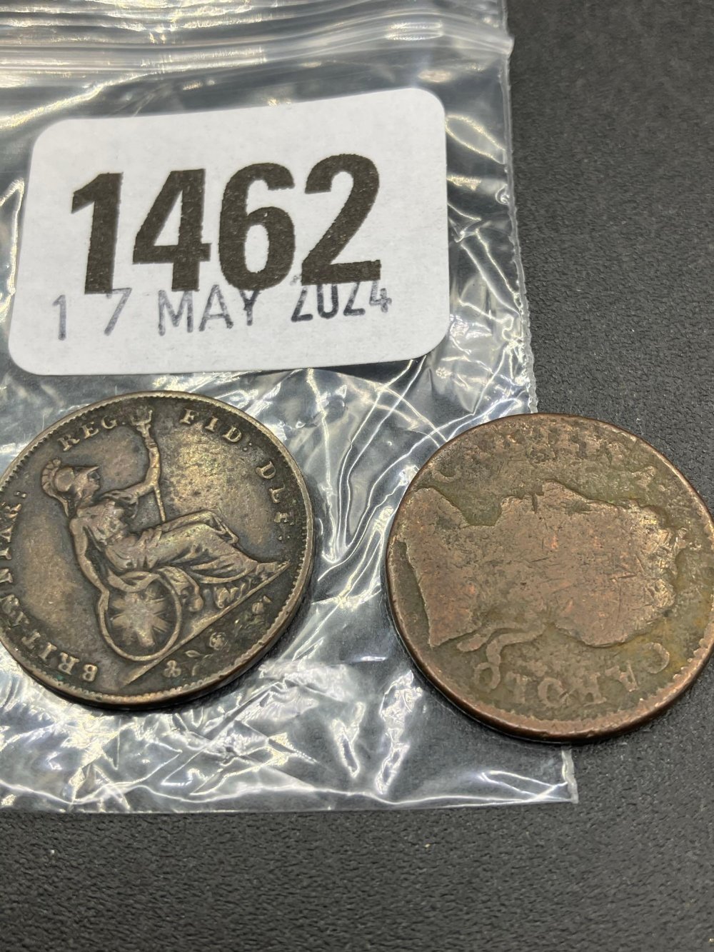 A farthing 1673 plus 1847 - Bild 2 aus 2