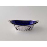 A boat shaped dish with BGL, 4 inches wide, Sheffield 1896, 30 g