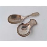 Two caddy spoons one London 1841, the other Chester 1915 By M & W