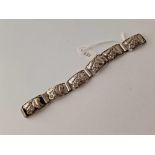 A vintage Danish silver panel bracelet 7 inch