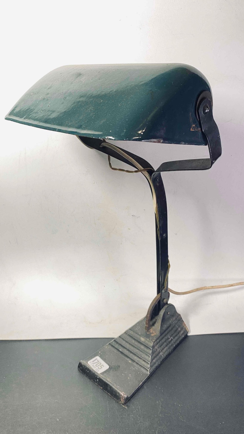 Retro desk lamp with green shade