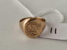 A signet ring 9ct size I 3.6 gms