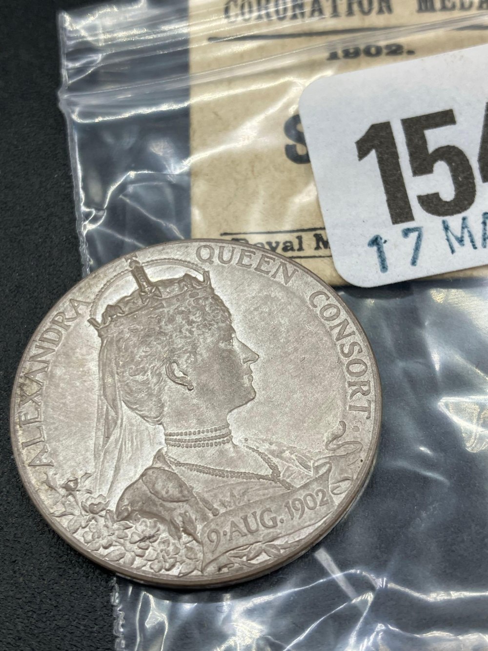 Silver Coronation Medal 1902, 12.6g - Image 2 of 2