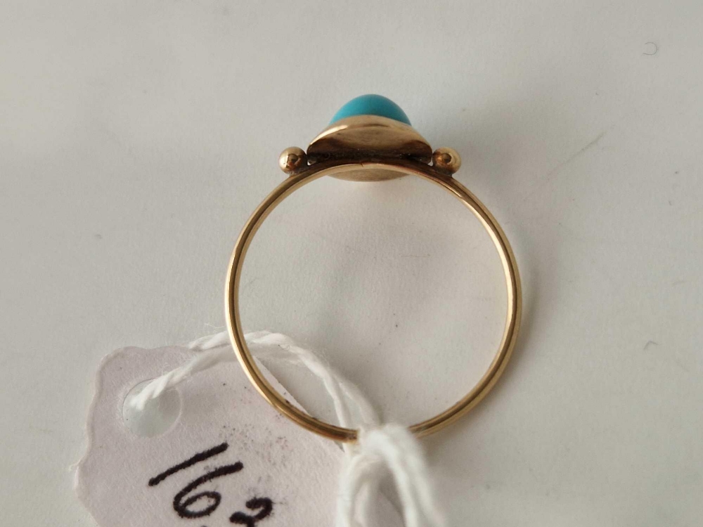 A turquoise ring 14ct gold size N 1.2 gms - Image 3 of 3