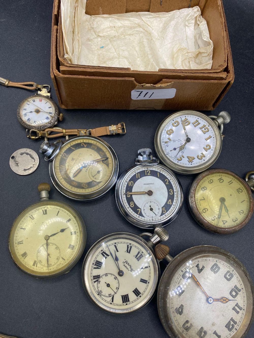 Eight assorted pocket watches including SERVICES INGERSOLL ETC. - Image 2 of 2