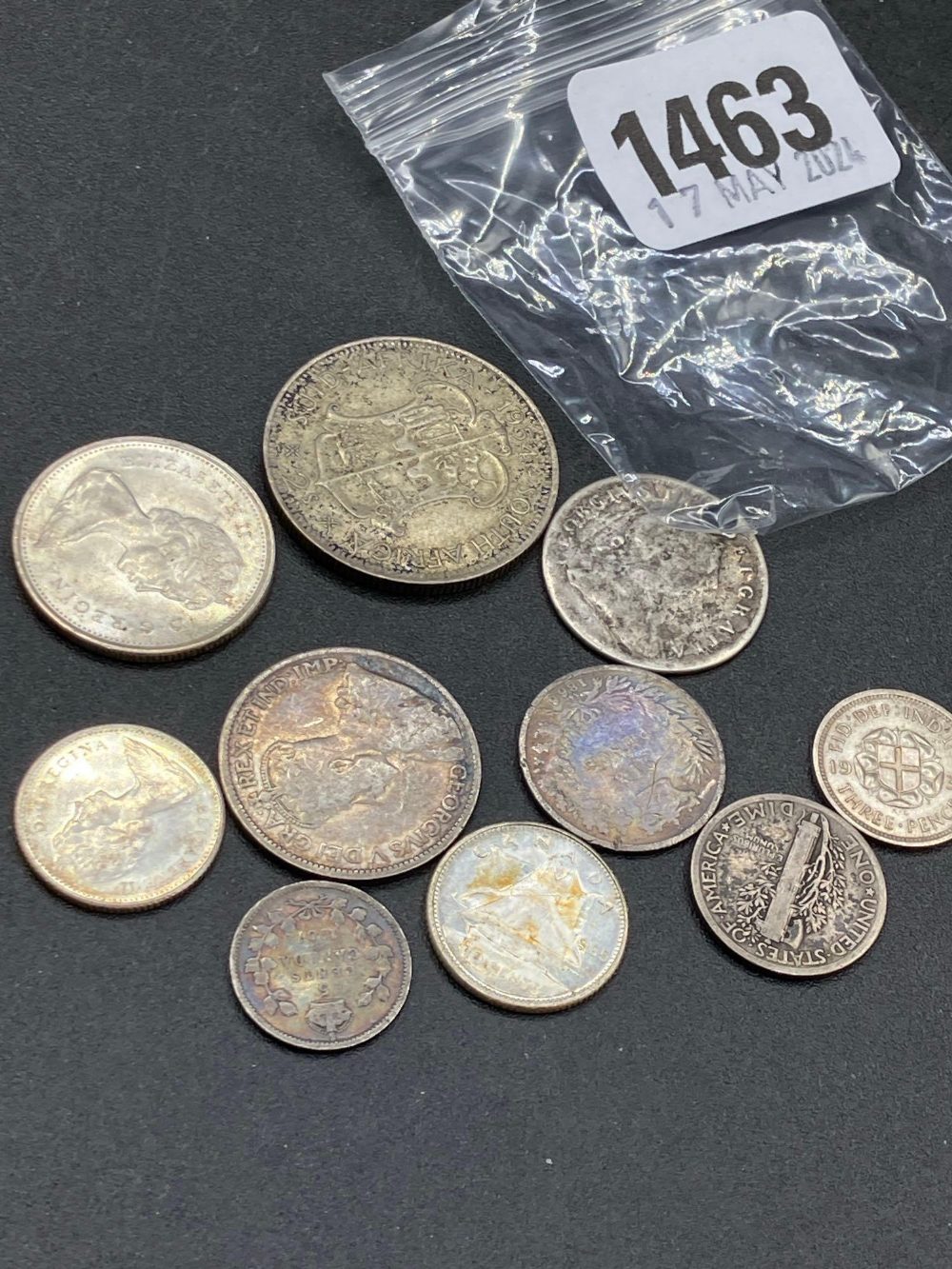 Foreign silver coins 38 g