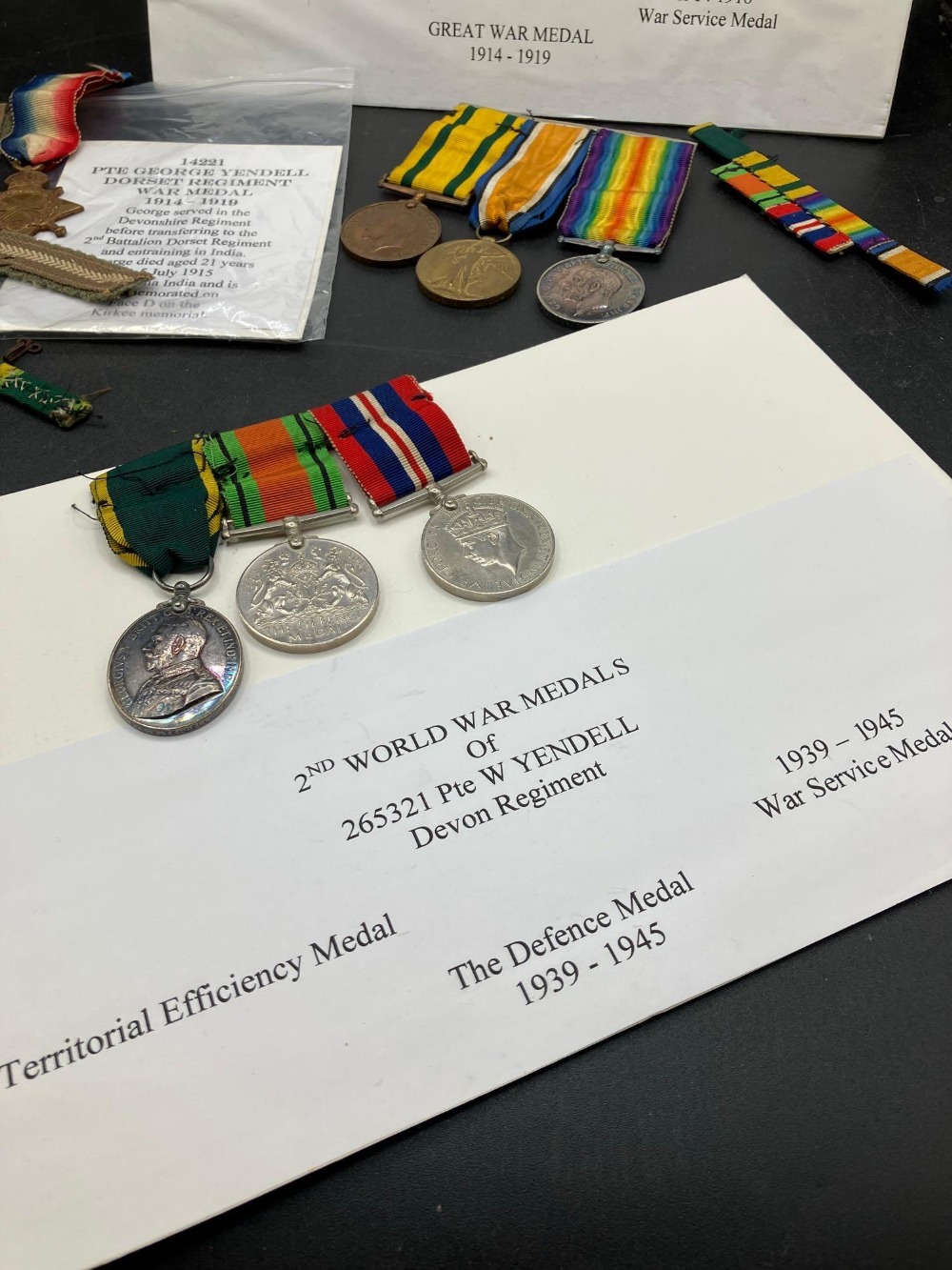A family group of Medals to the Yendell Family of the Devonshire Reg - Image 4 of 4