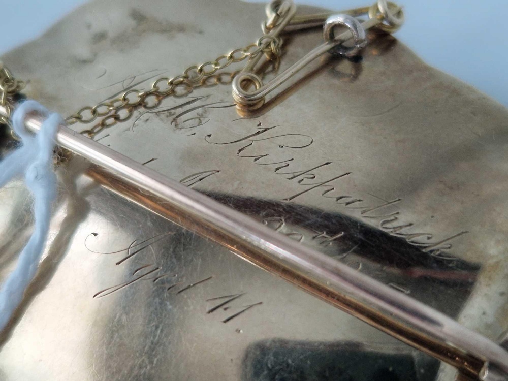 A gold enamel and hair memorial brooch 1857 - Image 3 of 3