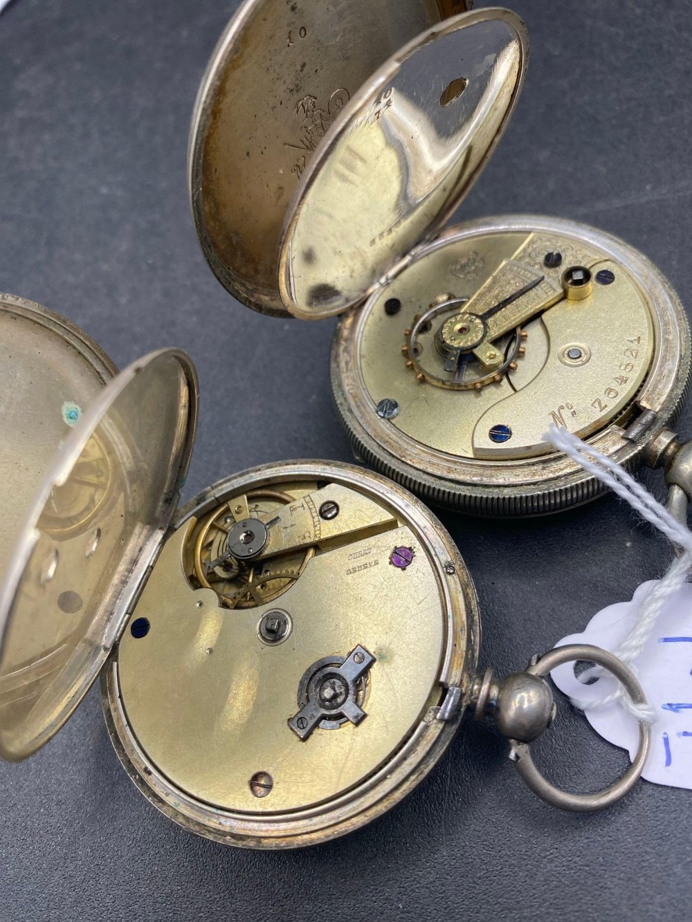 Two Victorian open faced pocket watches with decorated dials - Image 3 of 3