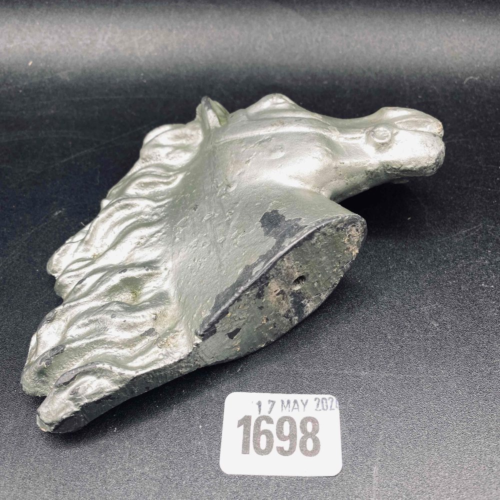 Cast lead car mascot in form of horses head - Image 3 of 3