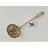 George III crested sifter spoon with gilt embossd bowl. London 1812 By R C