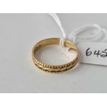 A fancy band ring 18ct gold London 1865 size Q 2.1 gms