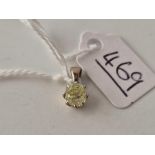 A HIGH CARAT GOLD DIAMOND SOLITAIRE PENDANT THE STONE APPROX. 6MM X 6MM