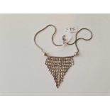 A silver tassel necklace 14 inch