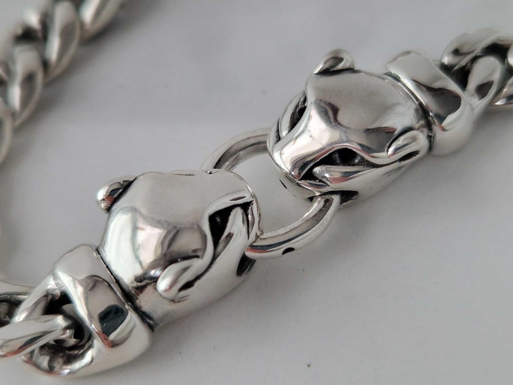 A silver panther link bracelet 7.5 inch 19.1 gms - Image 2 of 2