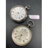 Two gents large silver pocket watches one by AWW & Co with seconds dial
