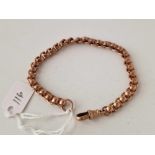 A ROSE GOLD ROLLING LINKS BRACELET 9CT 7.5 INCH 17.7 GMS