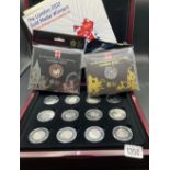 Cased set of Royal Mint Olympic 50p and £5 coins with Certificate