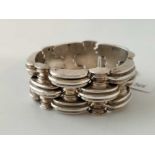 A Victorian large silver tank bracelet 67 gms