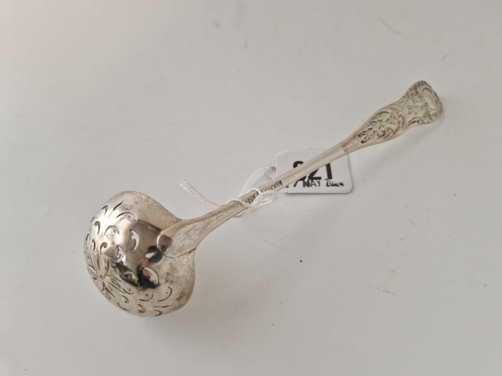 Victorian sifter ladle with chased stem. Glasgow 1843 By R G & S 53gm - Image 2 of 3