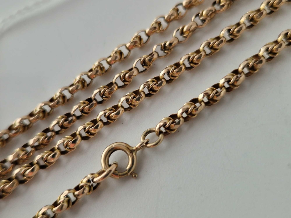 A GOOD VICTORIAN GUARD CHAIN 9CT 26 INCH 11.4 GMS - Image 2 of 2