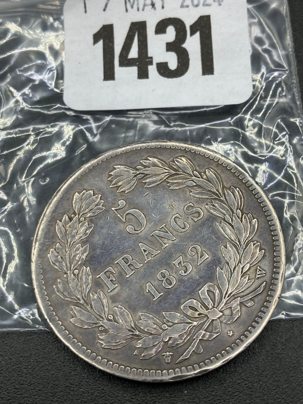 A French silver 5 francs 1832 - Image 2 of 2