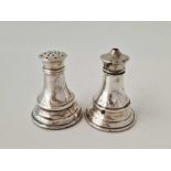 Salt and Pepper, lighthouse shaped. 2.5 in high