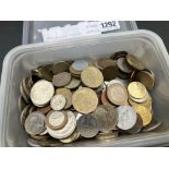 Tub of Foreign coins Approx 1400gm