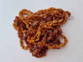 Three baltic amber necklaces two of opera length