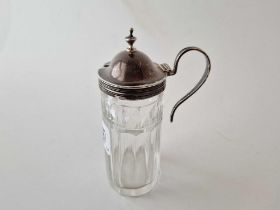 Oval Georgian mustard pot with glass body .london 1804 By C C