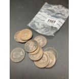 One bag of French and Spanish coins, 1870 onwards