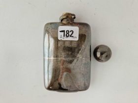 Hip flask with cut face and bayonet cover (A/F) 6 in high . London 1897 By W G J L. 250gm