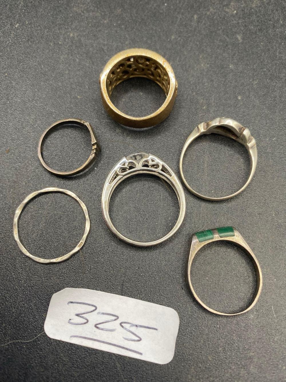 Five assorted silver rings - Image 2 of 2