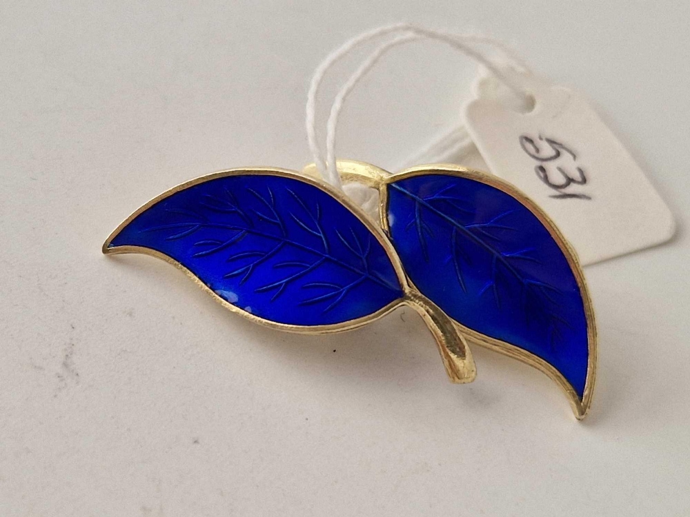 A pair of 1950s silver blue enamel MEKA Danish clip on earrings