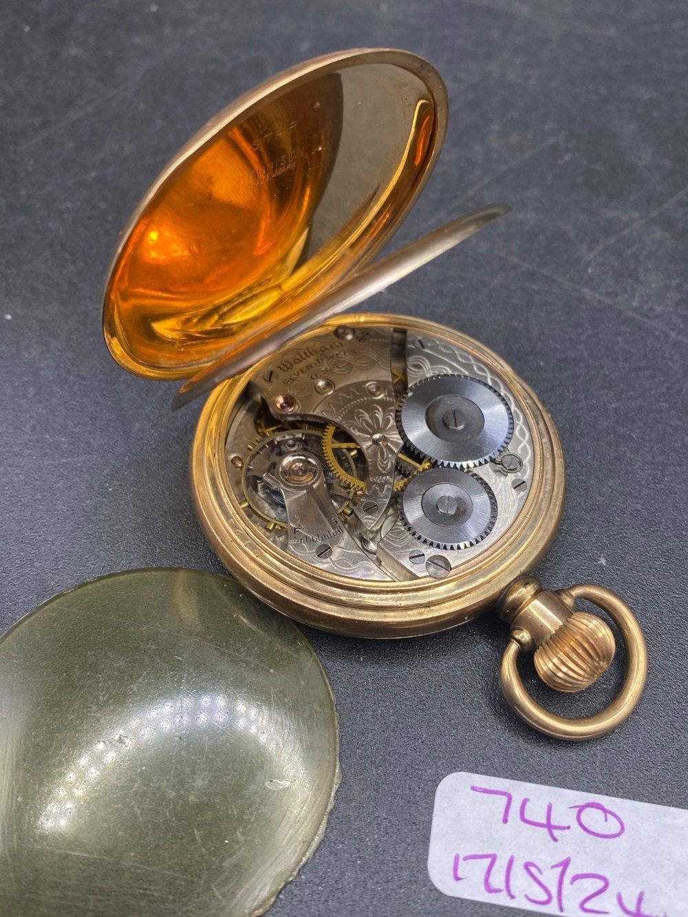 A WALTHAM rolled gold pocket watch with seconds dial - Image 2 of 3