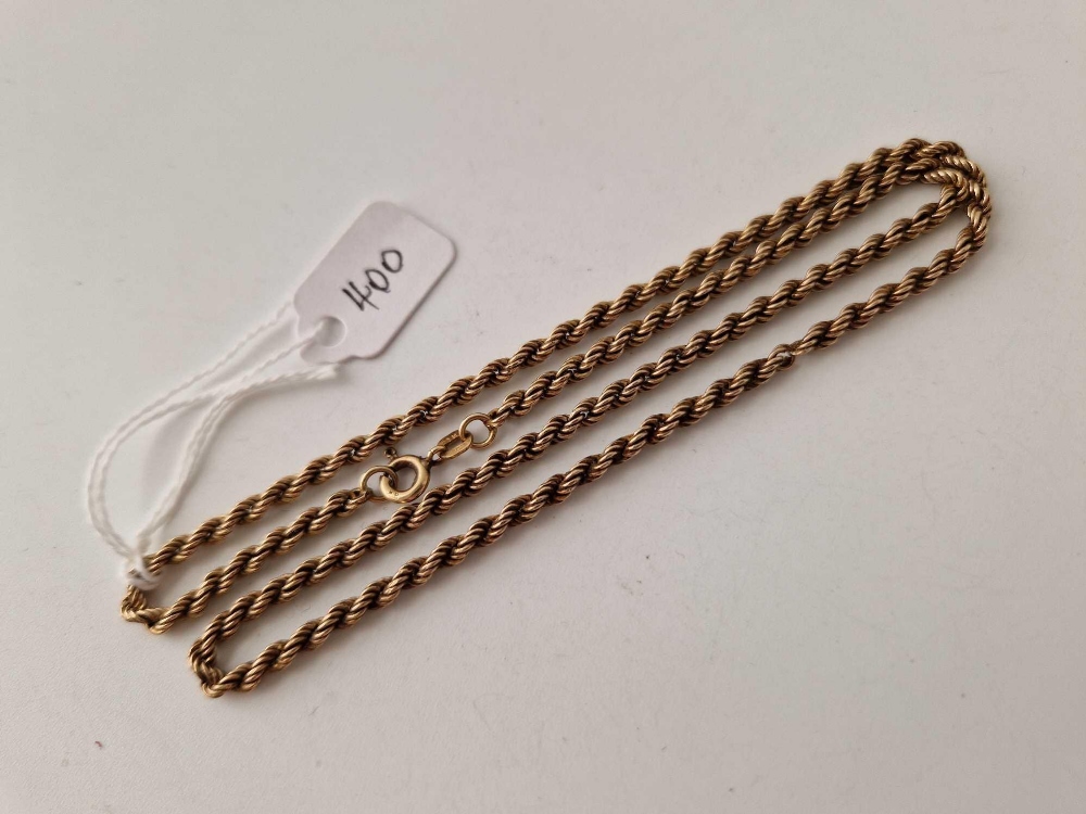 A rope twist neck chain 9ct 4.4 gms