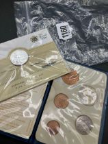 Royal Mint £20 silver coin 2014 and Brittan's first decimal coins