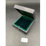 A antique square jewellery box by N Bloom and Son London W1