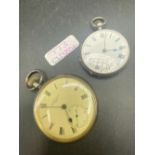 A gents silver pocket watch by ALDRIDGE with seconds dial and ladies silver watch