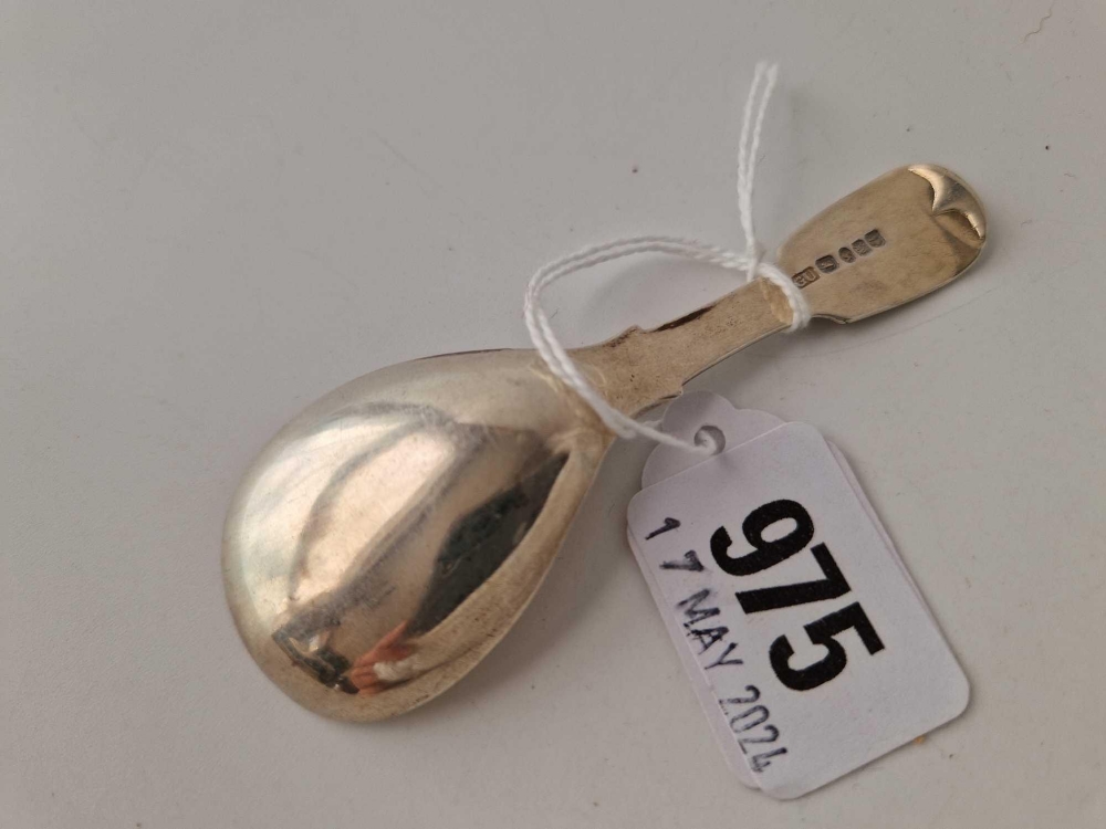 Another caddy spoon, plain fiddle pattern, also Birmingham 1847 by GU - Image 2 of 2