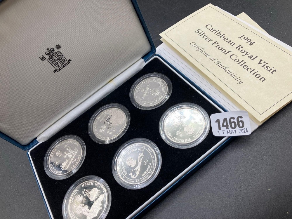 1994 Caribbean Royal Visit silver proof collection 6 x 28 g