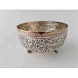 An Indian 95 silver sugar bowl with well chased decoration, by CGK 119 g