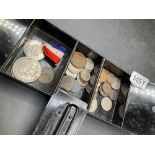 1821 Crown plus misc coins and a medallion