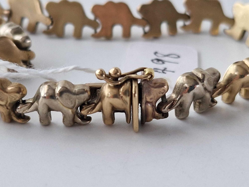 A UNUSUAL ELEPHANT BRACELET 9CT 7.5 INCH 9 GMS - Image 3 of 3