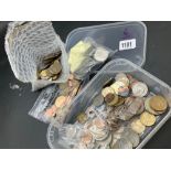 Tub of modern coins