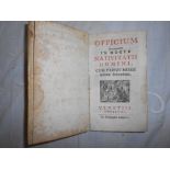 (CATHOLIC CHURCH) Officium Recitandum In Nocte Nativitatis Domini... 1758, Balleoniana, 8vo cont.