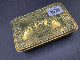 A Brass 1914 Christmas box
