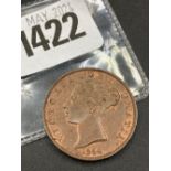 Half penny 1854, better grade with lustre