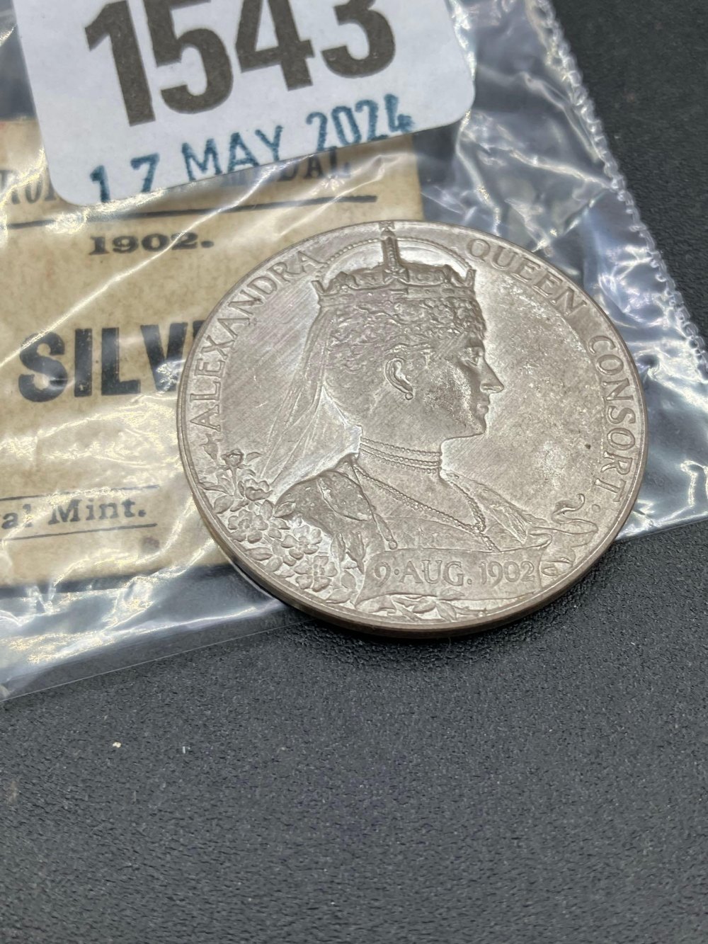 Silver Coronation Medal 1902, 12.6g - Image 2 of 2