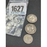 USA dime 1914 (2) + 3 cent coin